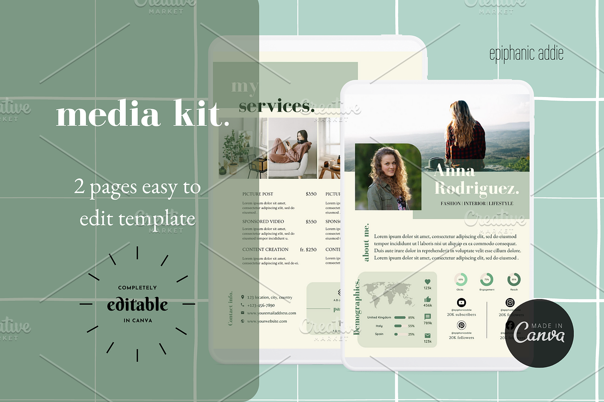 Organized Aesthetic Media Kit, a Design Template by Epiphanic Addie (Photo 1 of 4)