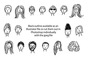 Cute Doodle Faces, a Person Illustration by Liz Pengilley Studio (Thumbnail 2 of 4)