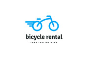 Bicycle line rounded vector logo, a Branding & Logo Template by Magda (Thumbnail 1 of 3)