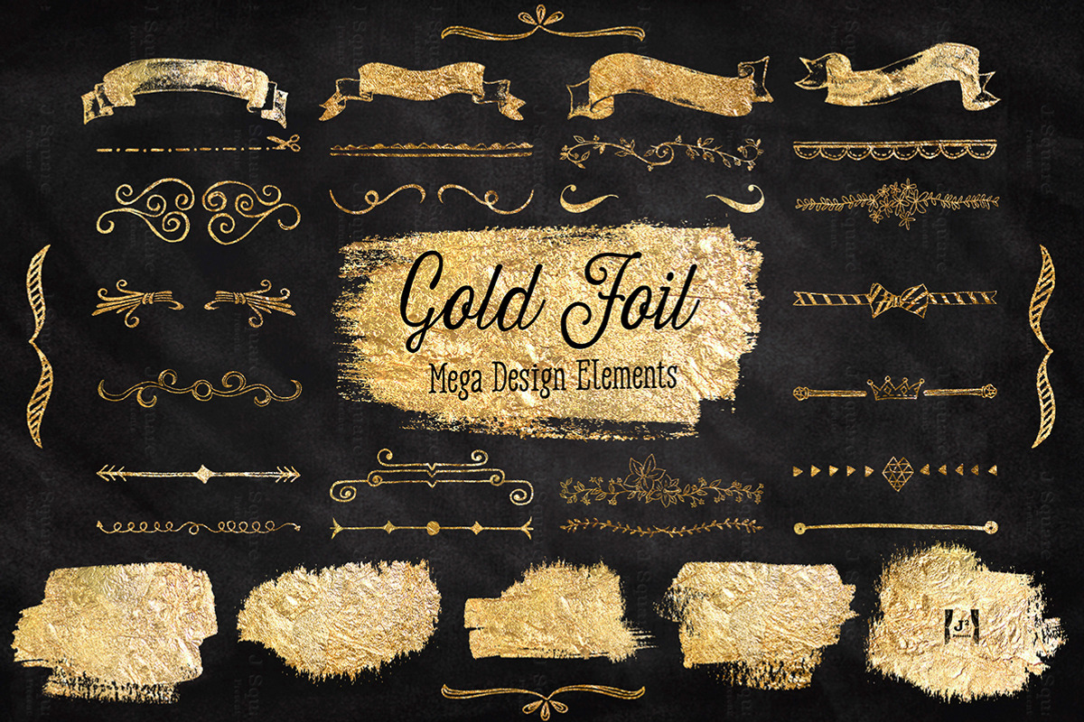 Gold Foil Mega Vector DesignElement preview 4
