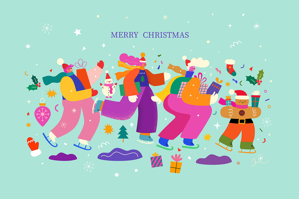Merry Christmas and Happy New Year!, a Seasonal Illustration by MoleskoStudio (Photo 2 of 27)