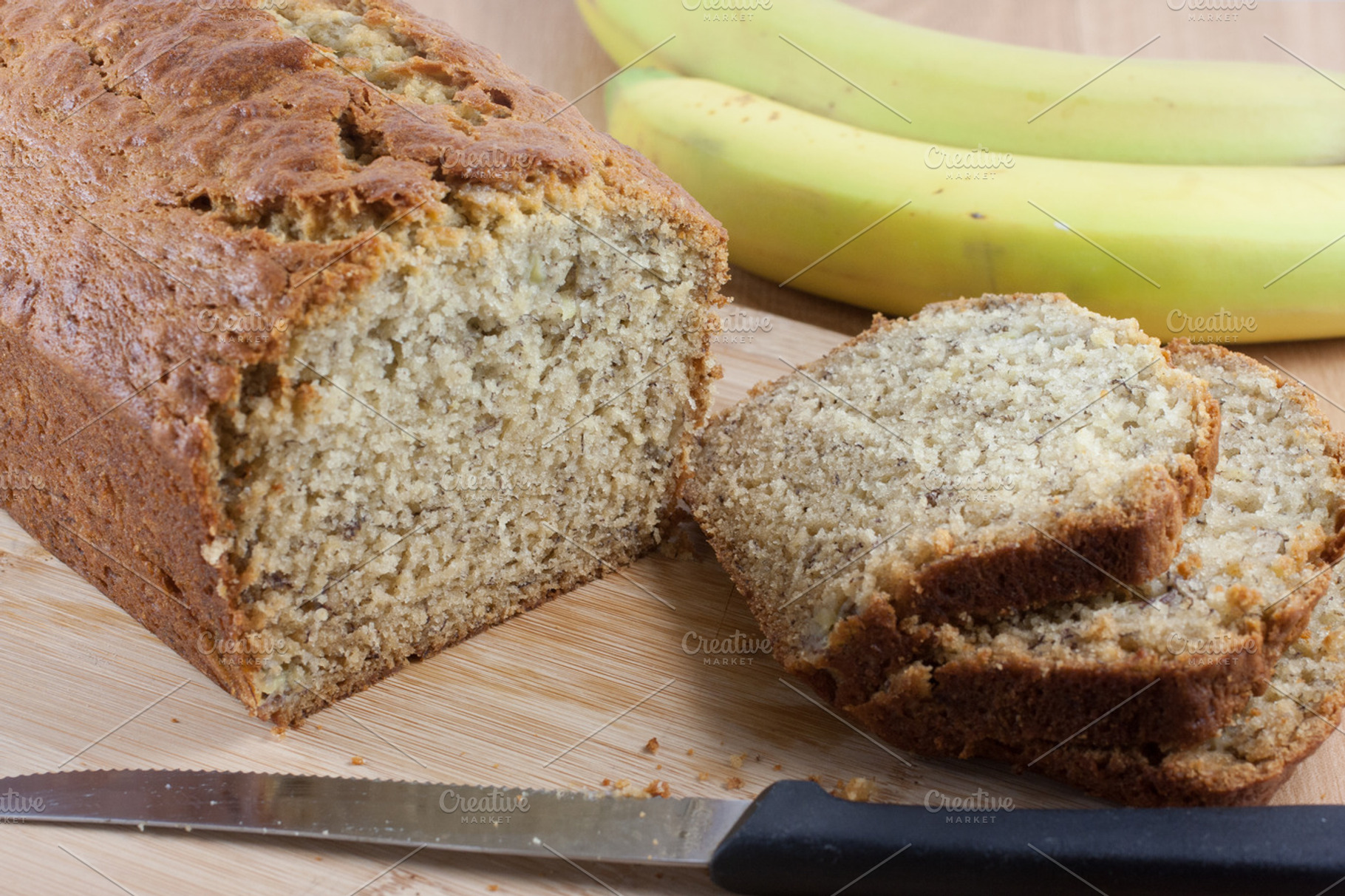 Banana bread stock photo containing bread and fruit
