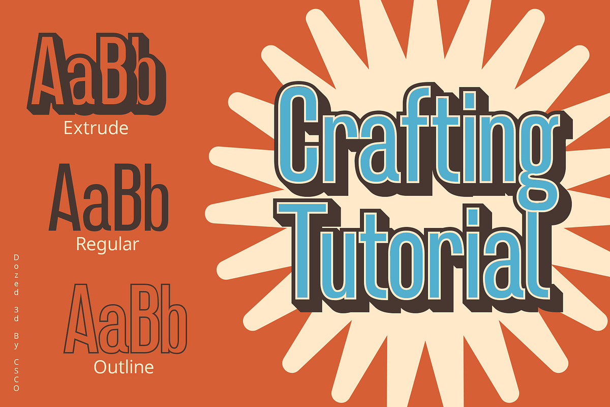Dozed 3D, a Sans Serif Font by Craft Supply Co. (Photo 6 of 8)