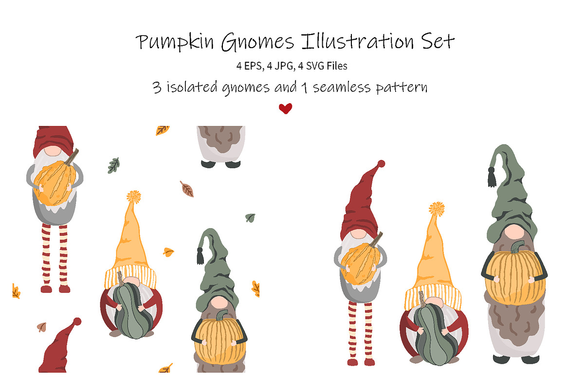 Scandinavian gnomes with pumpkins, an Object Graphic by Toltemara (Photo 1 of 3)