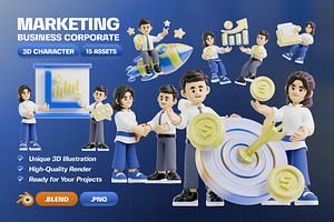 Marketing Business Character 3D Pack, a Characters & Person 3D Model by Haps Space