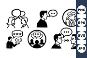 Communication Chat Icon Set, an Illustration by designvectx (Thumbnail 1 of 3)