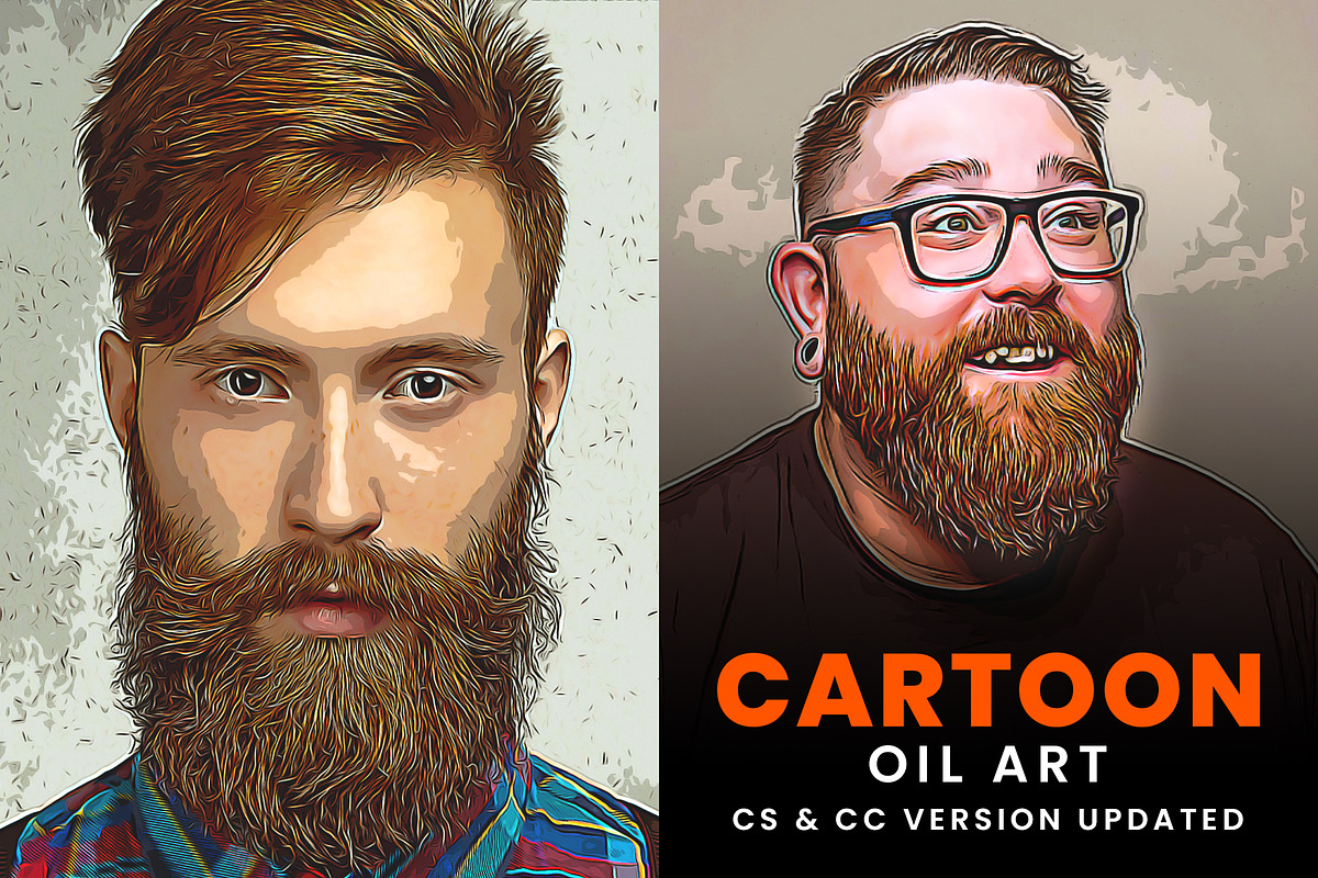 70% SALE! Cartoon Oil Art Painting, an Action Add-On by U_Design (Photo 2 of 9)