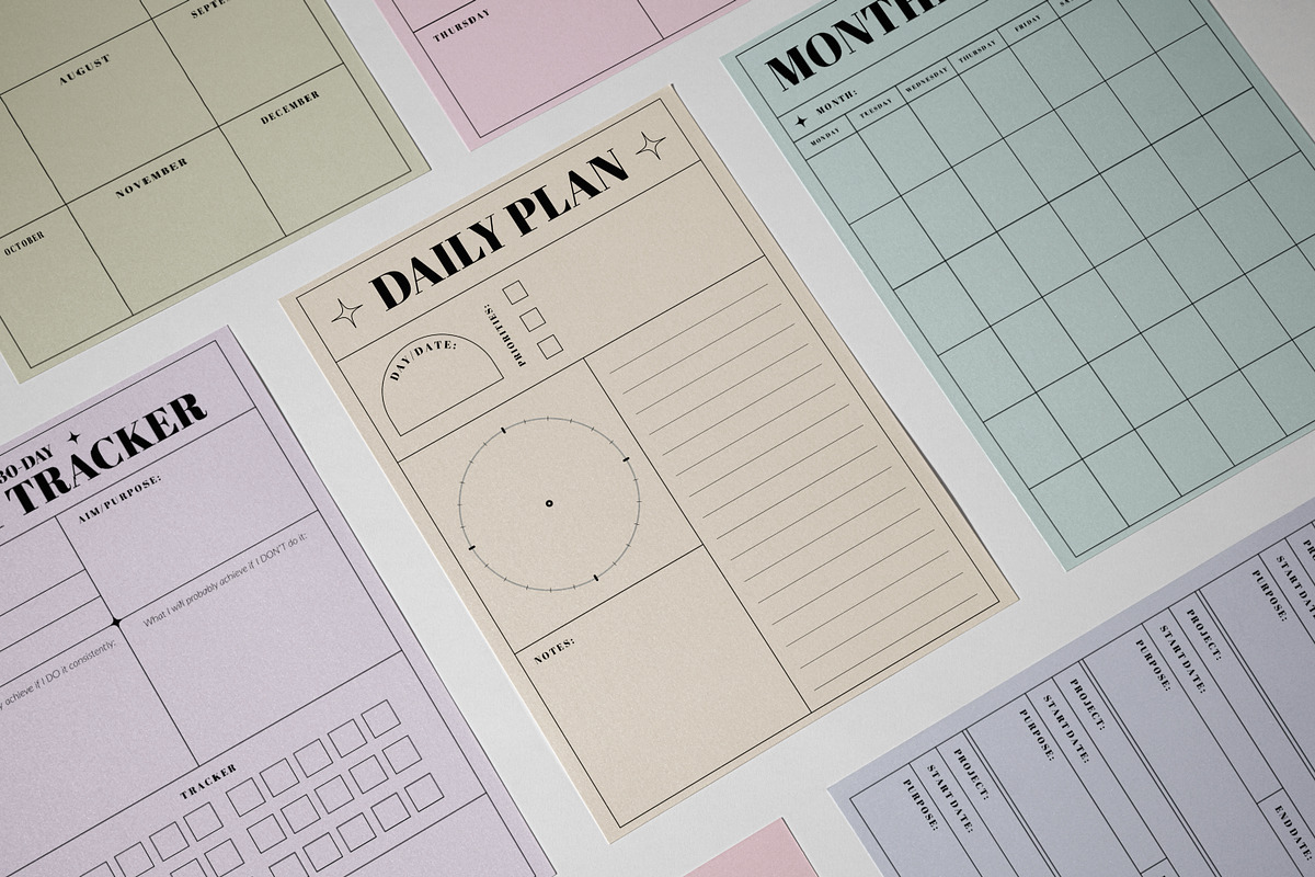Daily, Project, Goal Planner Set, a Stationery Template by Artflorara (Photo 8 of 8)