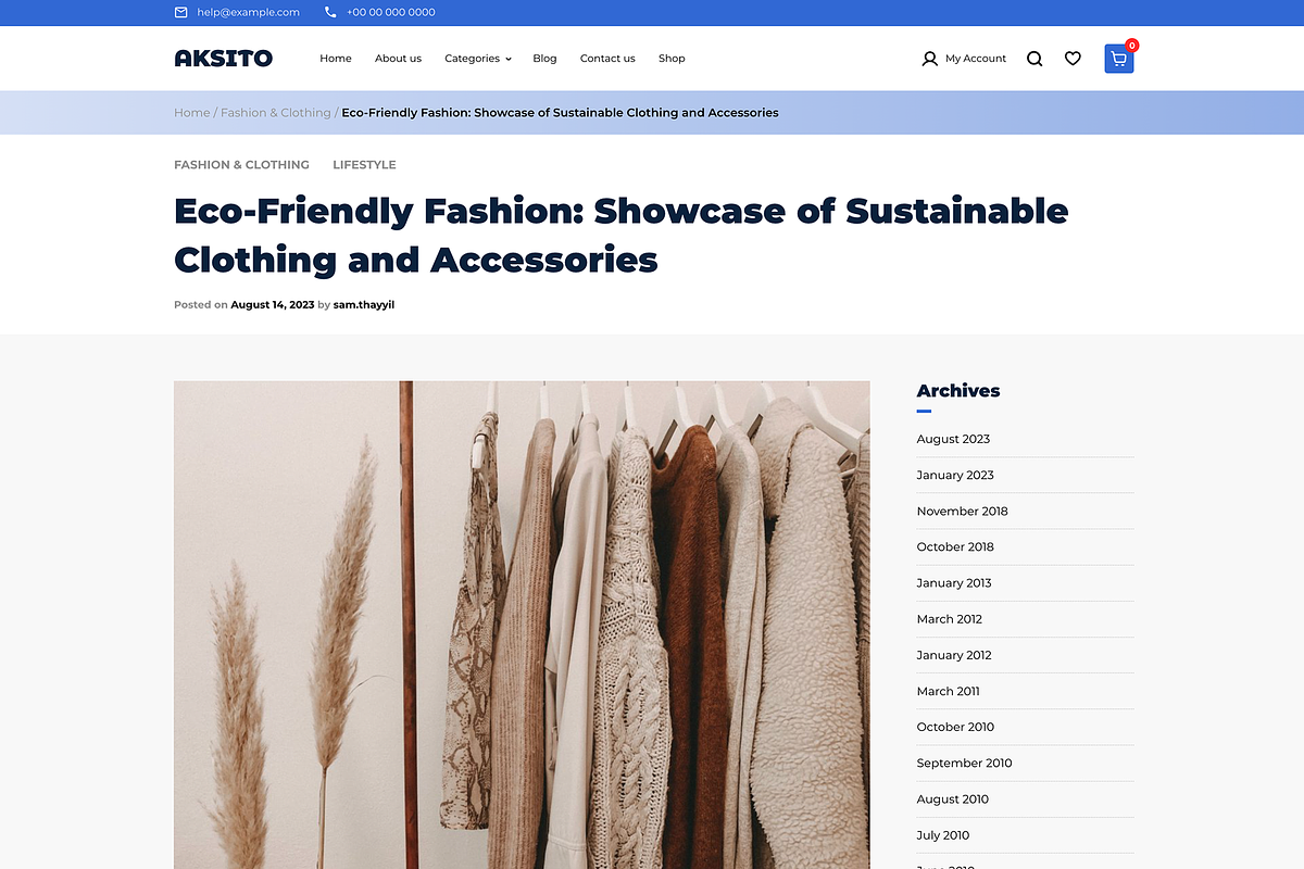 Aksito - Woocommerce Wordpress Theme, a WordPress Template by Sami Themes (Photo 6 of 6)