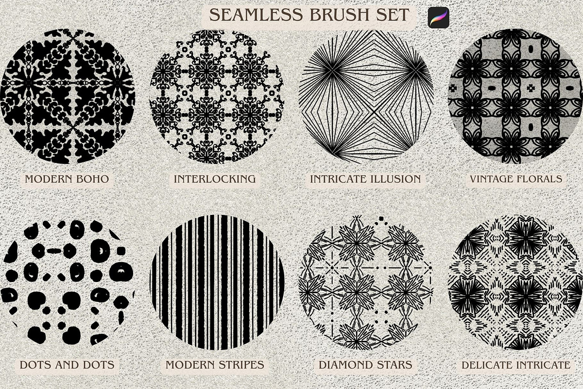 Procreate Seamless Pattern Brush Set, a Brush Add-On by Studio Print Co. (Photo 13 of 13)