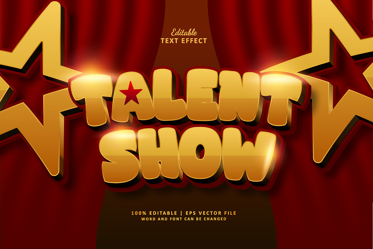 Text Effect Talent Show, a Layer Style Add-On by Navy Graphic (Photo 1 of 2)