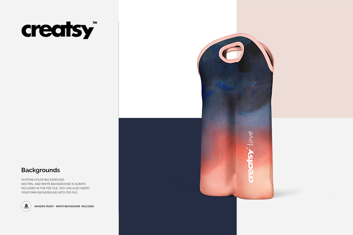 Neoprene Wine Bag Double Mockup Set, a Product Mockup by creatsy4 (Photo 8 of 10)