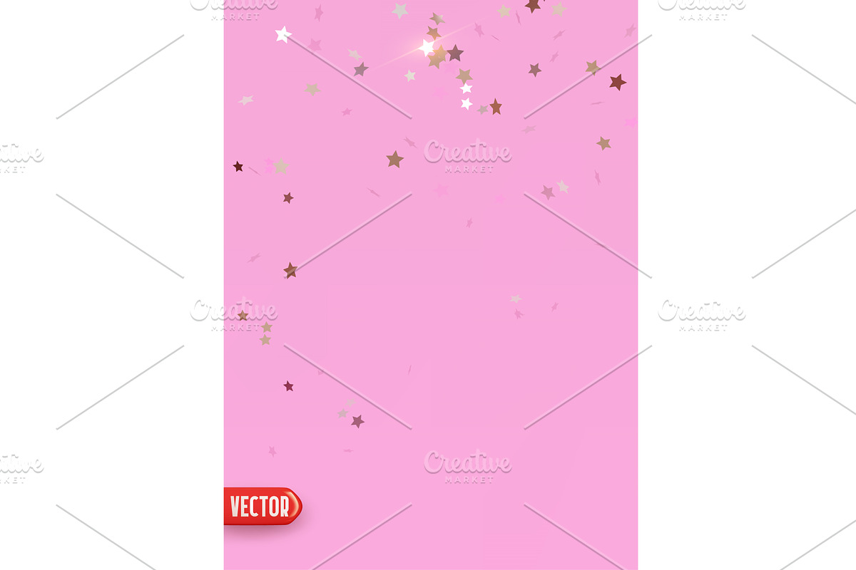 Silver confetti falling shape stars, an Illustration by Modern vector