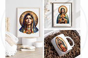 Watercolor Lady of Guadalupe Clipart, a Person Illustration by ThatsDesignArt (Thumbnail 10 of 10)