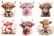 Cute Highland Cow with Wildflowers, an Illustration by OK Design (Thumbnail 5 of 5)