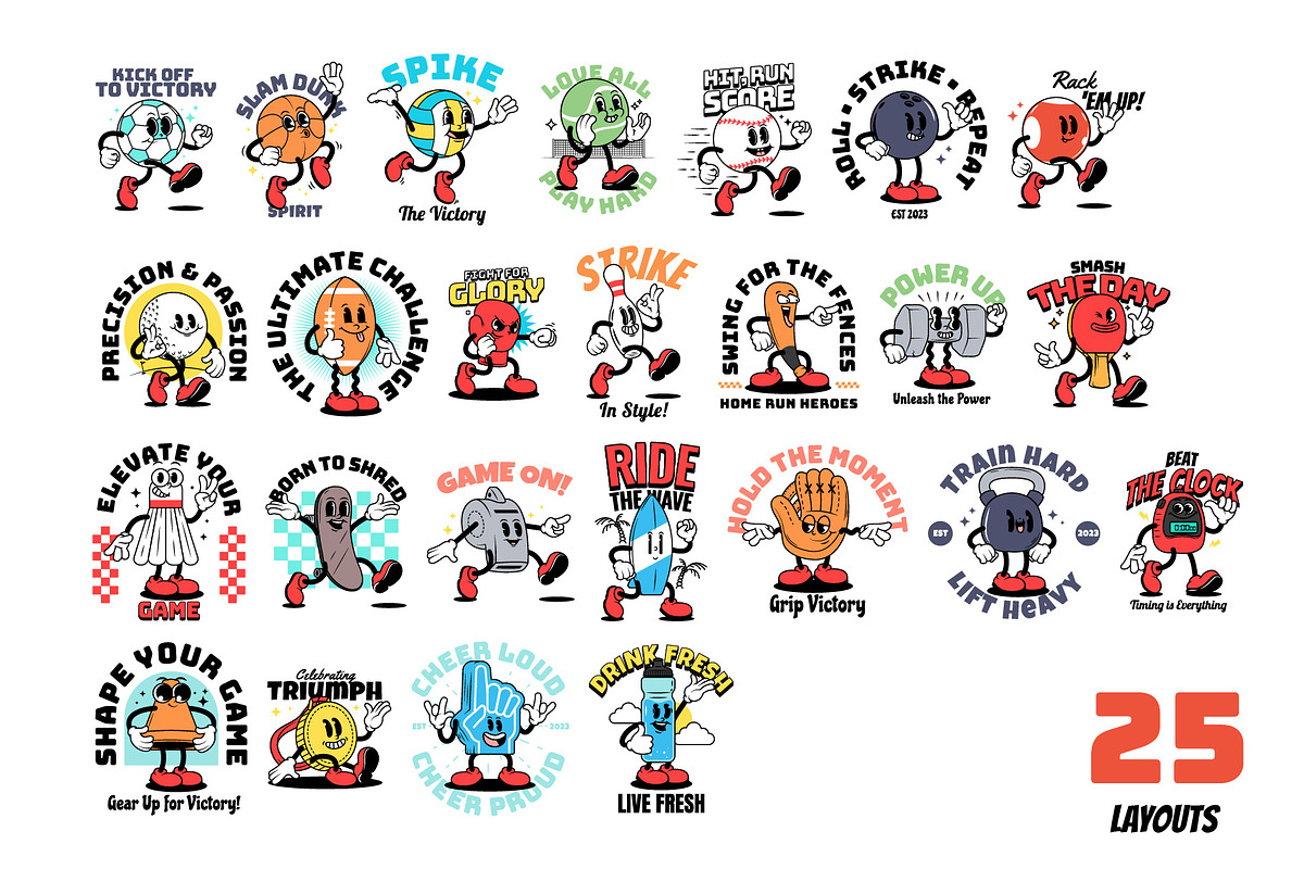 Cartoon Sports Characters, a Sport Illustration by Sandypramana (Photo 8 of 10)