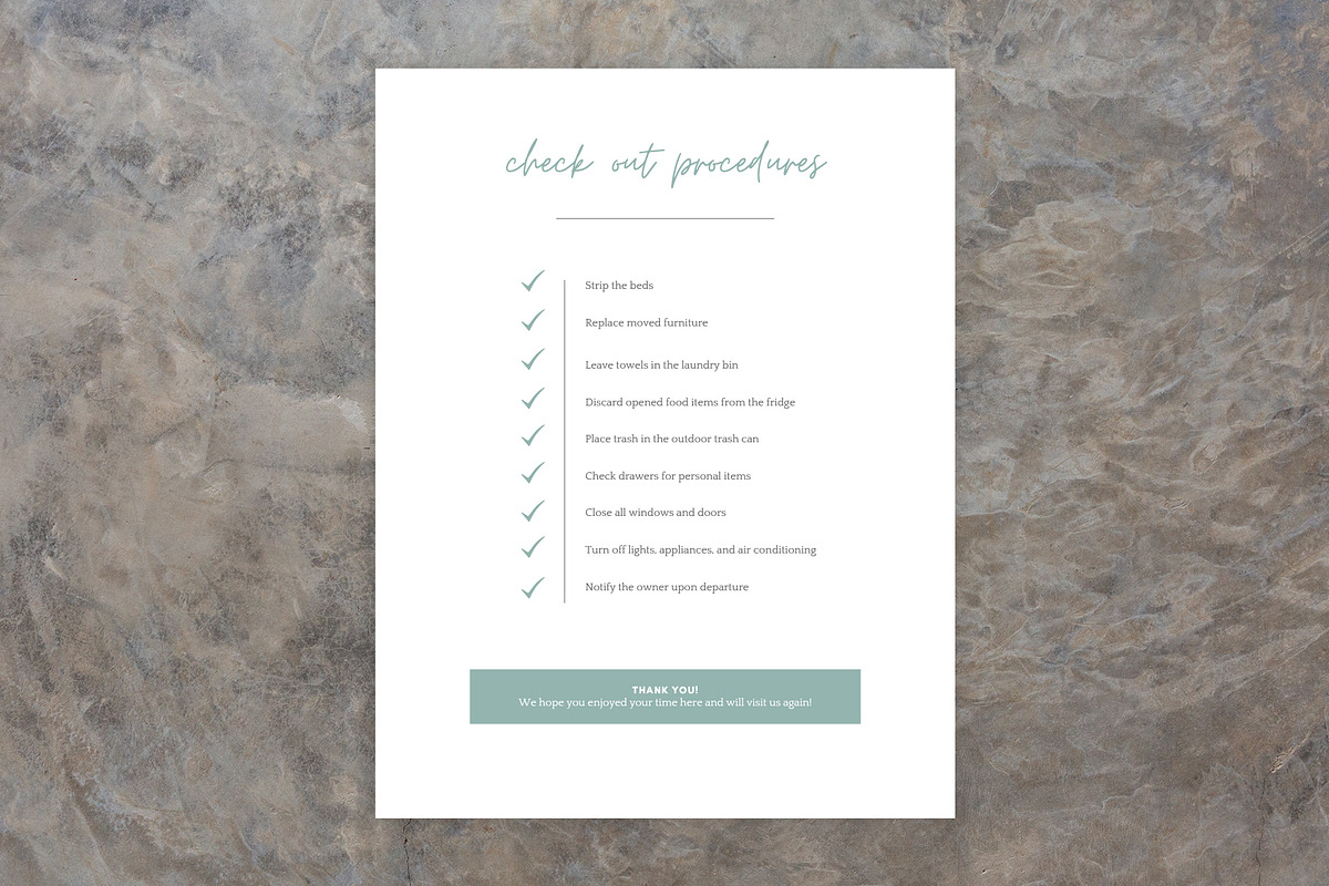 Beach House Check Out List - Airbnb, a Templates & Theme by Kin Studio (Photo 2 of 5)