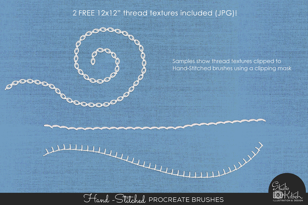 Hand-Stitched Procreate Brushes, a Brush Add-On by Studio Kitsch (Photo 5 of 7)
