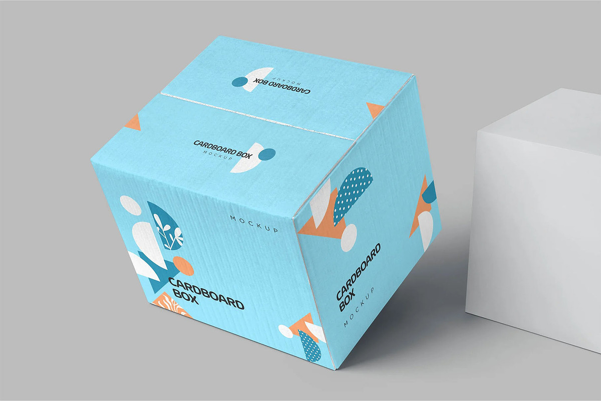 4 Cardboard Box Mockups, a Packaging Mockup by megostudi0 (Photo 6 of 6)