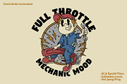 mechanic mascot riding pipe wrench, a Branding & Logo Template by Judsart (Thumbnail 1 of 3)