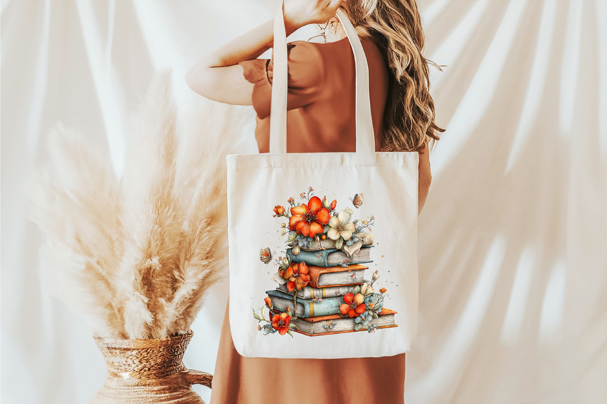Whimsical Spring Books Stack Clipart, an Illustration by designcity5 (Photo 3 of 5)