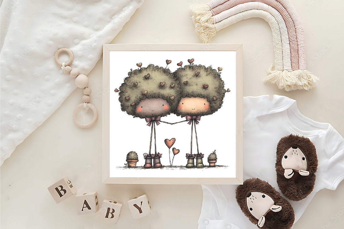 Whimsical Christmas Topiary Trees, an Illustration by CraftArtStudio (Photo 6 of 6)