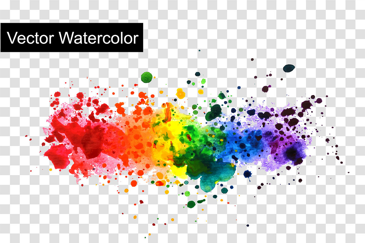 rainbow watercolor splashes, a Texture Graphic by PatapovaVika (Photo 4 of 5)