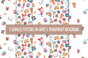 School Kids Clipart and Patterns, an Animal Illustration by RabbitAndPencil (Thumbnail 4 of 7)