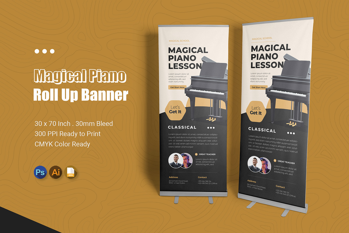 Magical Piano Roll Up Banner, a Print Template by Esensifiksi.studio (Photo 1 of 2)