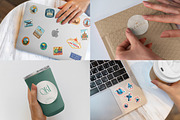 Sticker Mockups Pack, a Packaging Mockup by Dikarte.Store (Thumbnail 5 of 15)