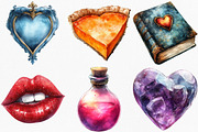 Romantic Halloween Clipart, an Illustration by Canvas Craft (Thumbnail 2 of 7)