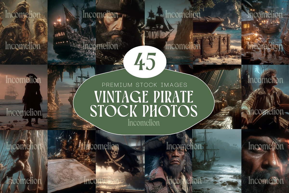 45 Vintage Pirate Stock Photos, a Person Illustration by Incomelion (Photo 1 of 12)