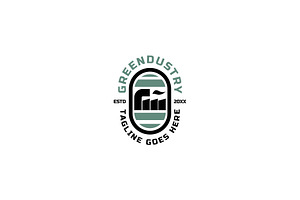 green industry emblem logo, a Branding & Logo Template by ZHR Creative