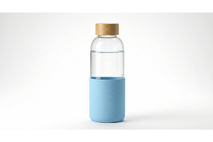 Water Bottle With Blue Sleeve, a Food Illustration by CREATIVEDEF