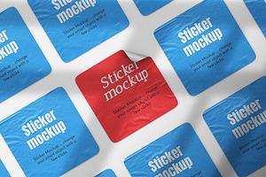 Square Stickers Mockup