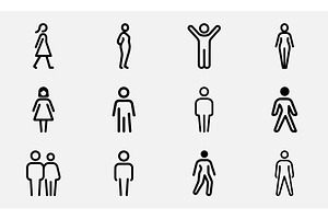 People figures vector, an Outline Icon by Vectorium Studio