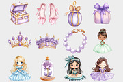 Watercolor Princess Clipart, a Seasonal Illustration by Design Market (Thumbnail 2 of 5)