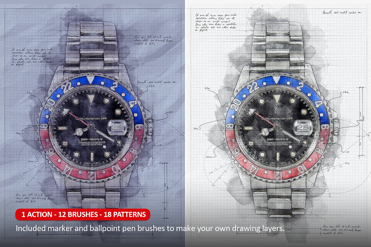 Concept Sketch Photoshop Action, an Action Add-On by Blacknull (Photo 7 of 12)
