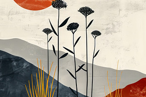Abstract Botanical Illustration with Earthy Tones, an Abstract Photo by Natalia Klenova's Shop