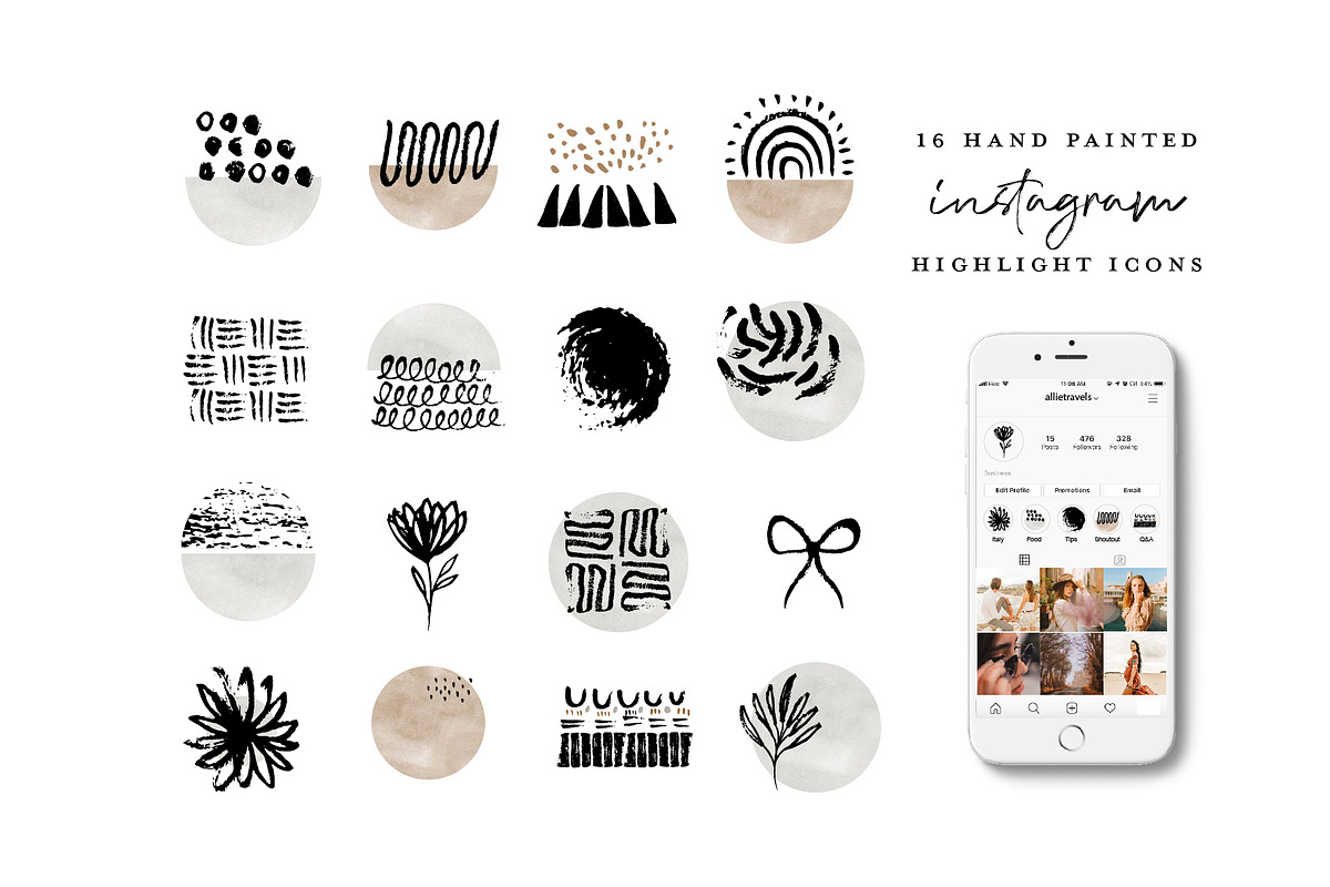64 Instagram Highlight Icons, a Work Illustration by beatriceviyiwi (Photo 3 of 5)