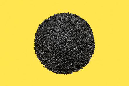 Black sunflower seeds top view. Pile of sunflower seeds isolated, a Food & Drink Photo by YesPhotographers