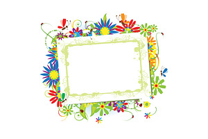 Floral Frame Beautiful With Place For Your Text