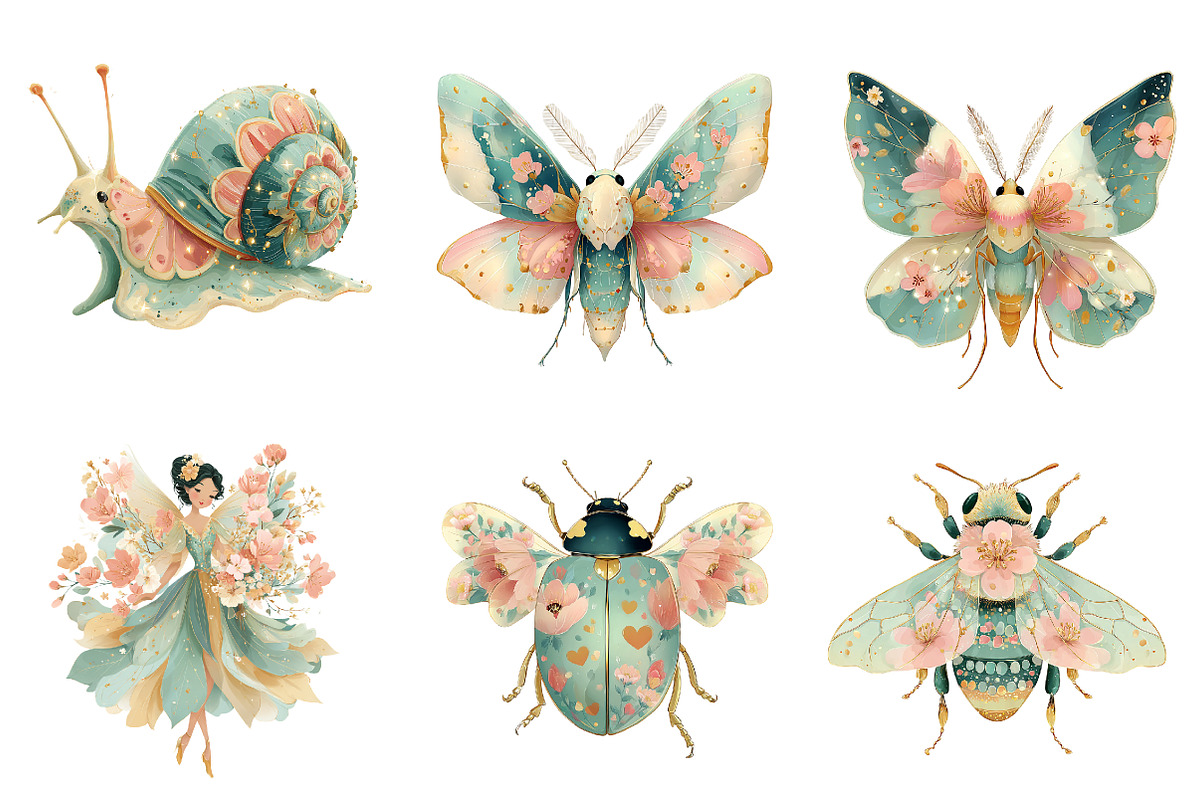 Spring Insects Garden Clipart, an Illustration by CreationArt (Photo 4 of 6)