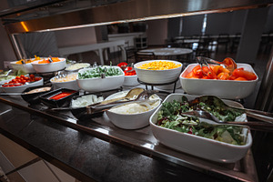 Fresh salad buffet bar, vegetables, a Food & Drink Photo by SkyNext