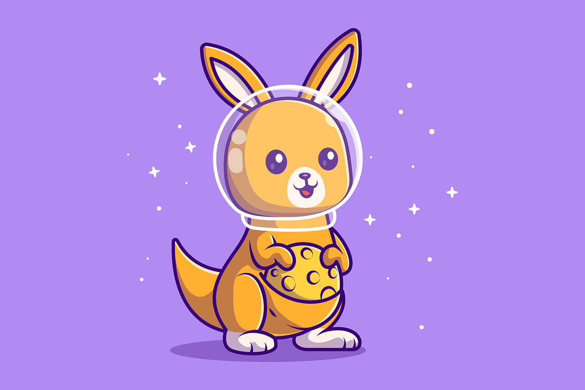Cute Kangaroo Astronaut With Moon, an Animal Illustration by Catalyst Labs (Photo 2 of 3)