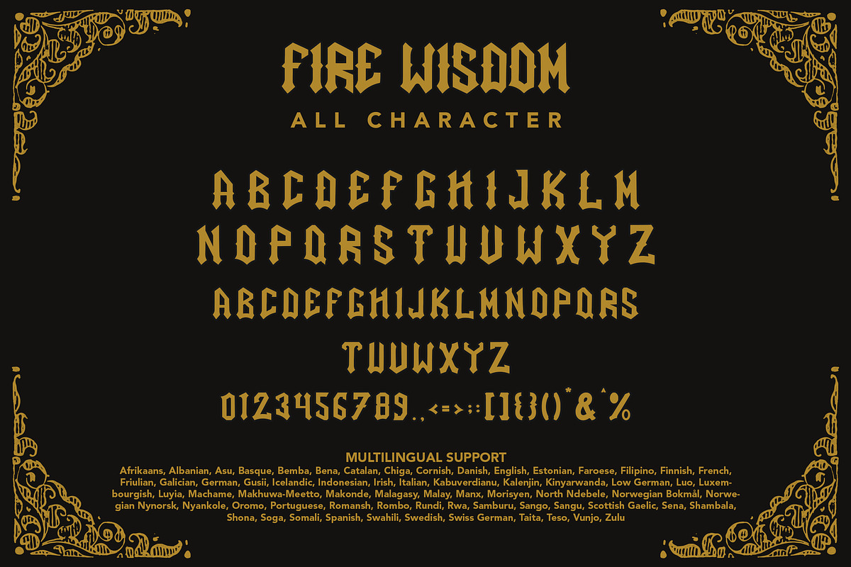 Fire Wisdom - Blackletter Font, a Blackletter Font by Arendxstudio (Photo 8 of 9)