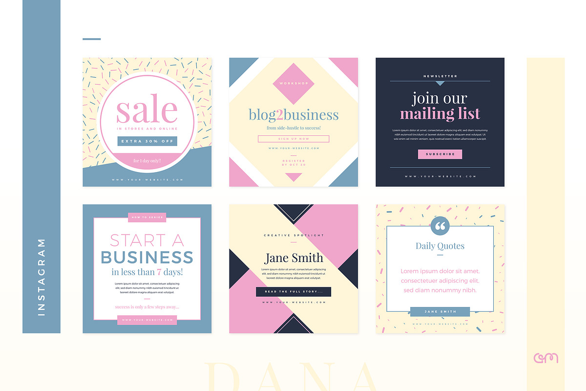 Dana Social Media Pack, a Social Media Template by AM Studio (Photo 3 of 14)