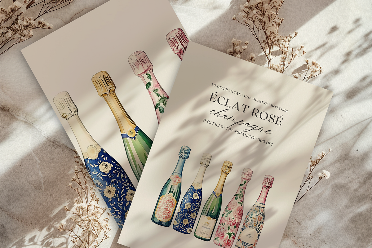 Champagne Romantic Patterns, a Decorative Illustration by ThaismotaCreativeCo (Photo 5 of 7)