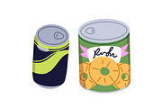 Food, drinks in metal tin cans set, a Food Illustration by Good Studio (Thumbnail 6 of 7)