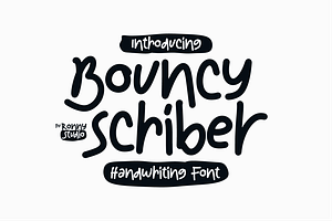Bouncy Scriber Handwriting Font, a Handwritten Font by Ronny Studio